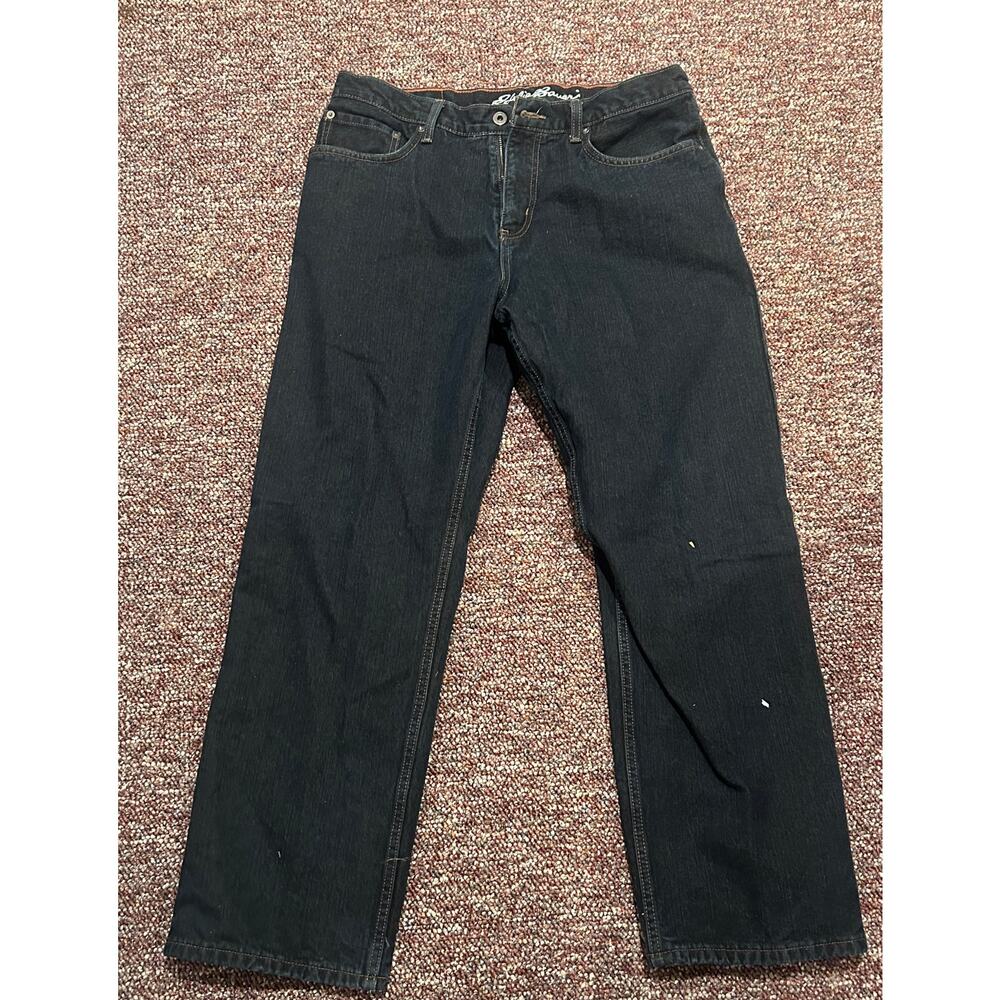 Eddie Bauer Flannel Lined Denim relaxed Pants 34x30